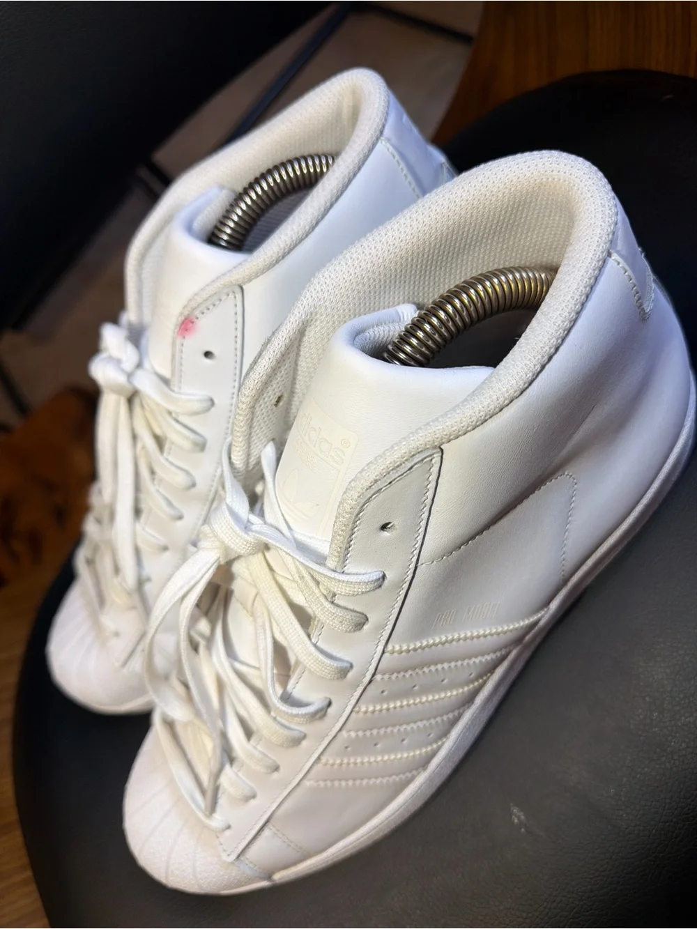 adidas White High-Top Shell Toe Sneakers